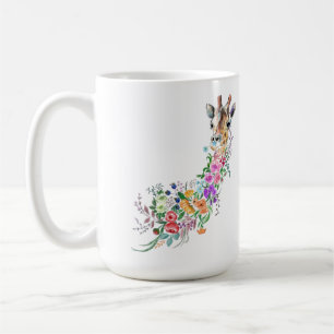 Colorful Flowers Bouquet Giraffe Coffee Mok Spring