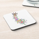 Colorful Flowers Bouquet Giraffe - Drawing Modern Bier Onderzetter (Linkerzijde)
