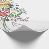 Colorful Flowers Bouquet Giraffe - Drawing Modern  Cadeaupapier (Hoek)