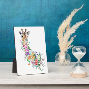 Colorful Flowers Bouquet Giraffe - Drawing Modern Fotoplaat