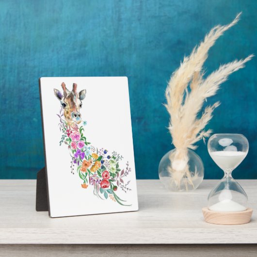 Colorful Flowers Bouquet Giraffe - Drawing Modern Fotoplaat (Zijkant)
