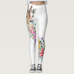 Colorful Flowers Bouquet Giraffe - Drawing Modern  Leggings<br><div class="desc">Colorful Flowers Bouquet Giraffe - Trekken van modern ,  fijn roemrijk Collectie van Floral door MIGNED</div>