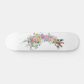 Colorful Flowers Bouquet Giraffe - Drawing Modern Persoonlijk Skateboard (Horizontaal)
