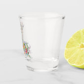 Colorful Flowers Bouquet Giraffe - Drawing Modern  Shot Glas (Rechts)