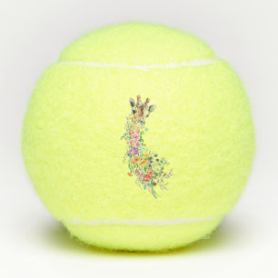 Colorful Flowers Bouquet Giraffe - Drawing Modern  Tennisballen
