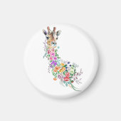 Colorful Flowers Bouquet Giraffe Magnet Gift (Voorkant)