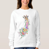 Colorful Flowers Bouquet Giraffe - Spring Trui (Voorkant)