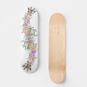 Colorful Flowers Bouquet Giraffe - Teken Floral Persoonlijk Skateboard (Voorkant)