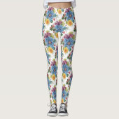 Colorful Flowers Bouquet Seamless Pattern GR4 Leggings (Voorkant)