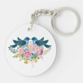 Colorful Flowers Bouquet & Tortelduifjes Sleutelhanger (Achterkant)
