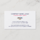 Colorful Flowers Bouquet & Tortelduifjes Visitekaartje (Achterkant)