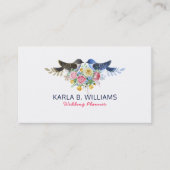 Colorful Flowers Bouquet & Tortelduifjes Visitekaartje (Voorkant)