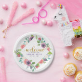 Colorful Flowers Bouquets Lijst Weddenschap Welkom Papieren Bordje (Feest)