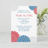 Colorful Flowers Bridal Shower Invitation Kaart (Staand voorkant)
