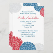 Colorful Flowers Bridal Shower Invitation Kaart (Voorkant / Achterkant)