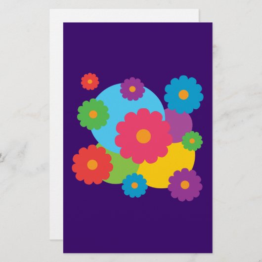 Colorful Flowers Briefpapier (Voorkant / Achterkant)