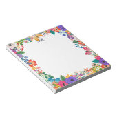Colorful Flowers & Butterflies Monogramed Notitieblok (Schuin)