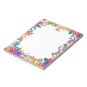 Colorful Flowers & Butterflies Monogramed Notitieblok (Linkerzijde)