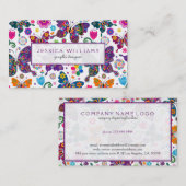 Colorful Flowers & Butterflies Patroon Visitekaartje (Voorkant / Achterkant)