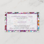 Colorful Flowers & Butterflies Patroon Visitekaartje (Achterkant)