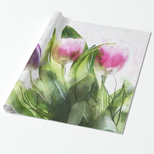 Colorful Flowers Cadeaupapier (Uitgerold)
