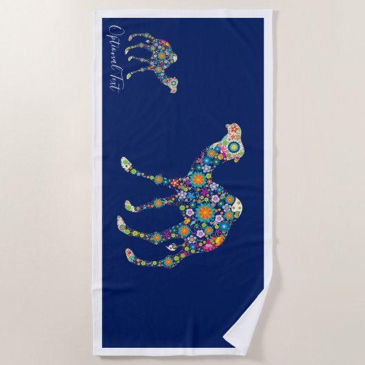 Colorful Flowers Camel Strandlaken (Voorkant)