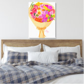 Colorful Flowers Canvas Print (Insitu (Slaapkamer))