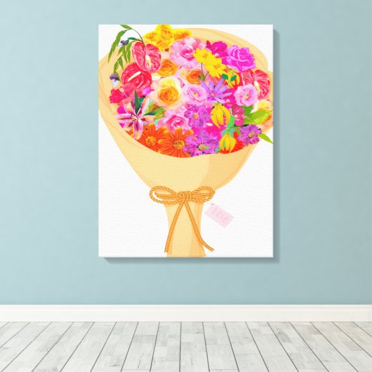 Colorful Flowers Canvas Print (Insitu (Houten vloer))