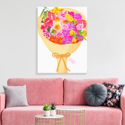 Colorful Flowers Canvas Print (Insitu (Woonkamer))