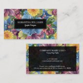 Colorful Flowers Collage Visitekaartje (Voorkant / Achterkant)