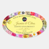 Colorful Flowers Cream Product Labels harten Logo (Voorkant)