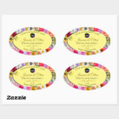 Colorful Flowers Cream Product Labels harten Logo (Vel)