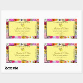 Colorful Flowers Cream Product Labels met hart (Vel)