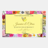 Colorful Flowers Cream Product Labels met hart (Voorkant)