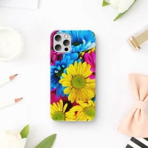 Colorful Flowers, Daisies - Blue Yellow Pink Case-Mate iPhone Case
