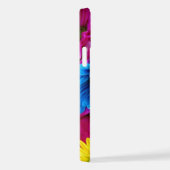 Colorful Flowers, Daisies - Blue Yellow Pink iPhone Hoesje (Rechterkant)