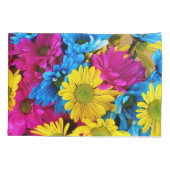 Colorful Flowers, Daisies - Blue Yellow Pink Kussensloop (Achterkant)