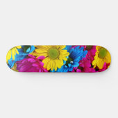 Colorful Flowers, Daisies - Blue Yellow Pink Persoonlijk Skateboard (Horizontaal)