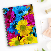 Colorful Flowers, Daisies - Blue Yellow Pink Planner