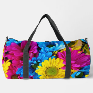 Colorful Flowers, Daisies - Blue Yellow Pink Plunjezak