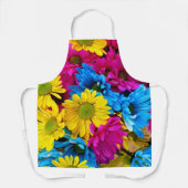 Colorful Flowers, Daisies - Blue Yellow Pink Schort (Voorkant)