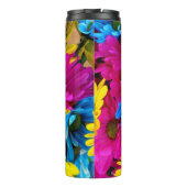 Colorful Flowers, Daisies - Blue Yellow Pink Thermosbeker (Achterkant)