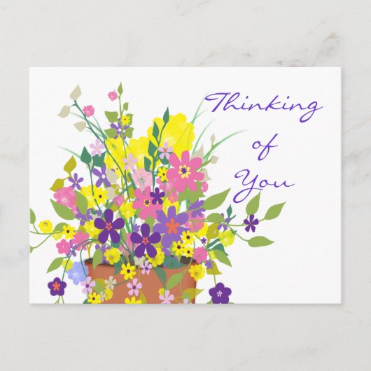 Colorful Flowers denking of You Briefkaart (Voorkant)