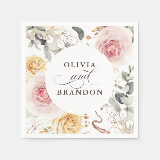 Colorful Flowers Elegant Boho Wedding Servet (Voorkant)