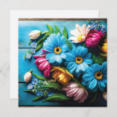 Colorful Flowers Feestdagenkaart (Voorkant / Achterkant)