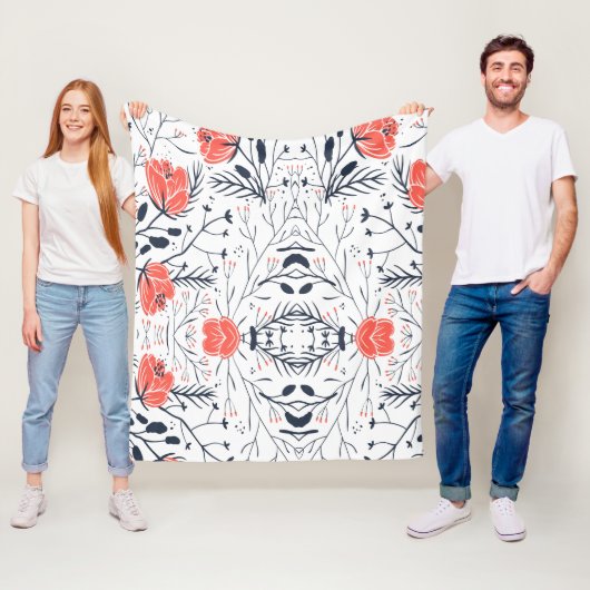 Colorful Flowers Fleece Blanket (In situ)