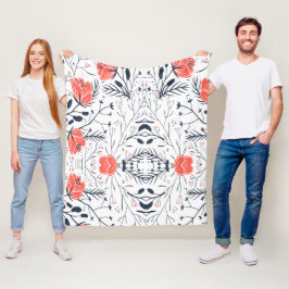 Colorful Flowers Fleece Blanket Deken