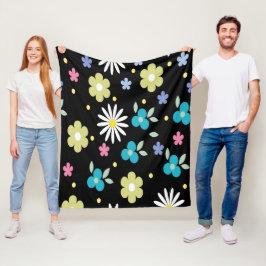 Colorful Flowers Fleece Deken