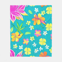 Colorful Flowers Fleece Deken