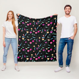 Colorful Flowers Fleece Deken